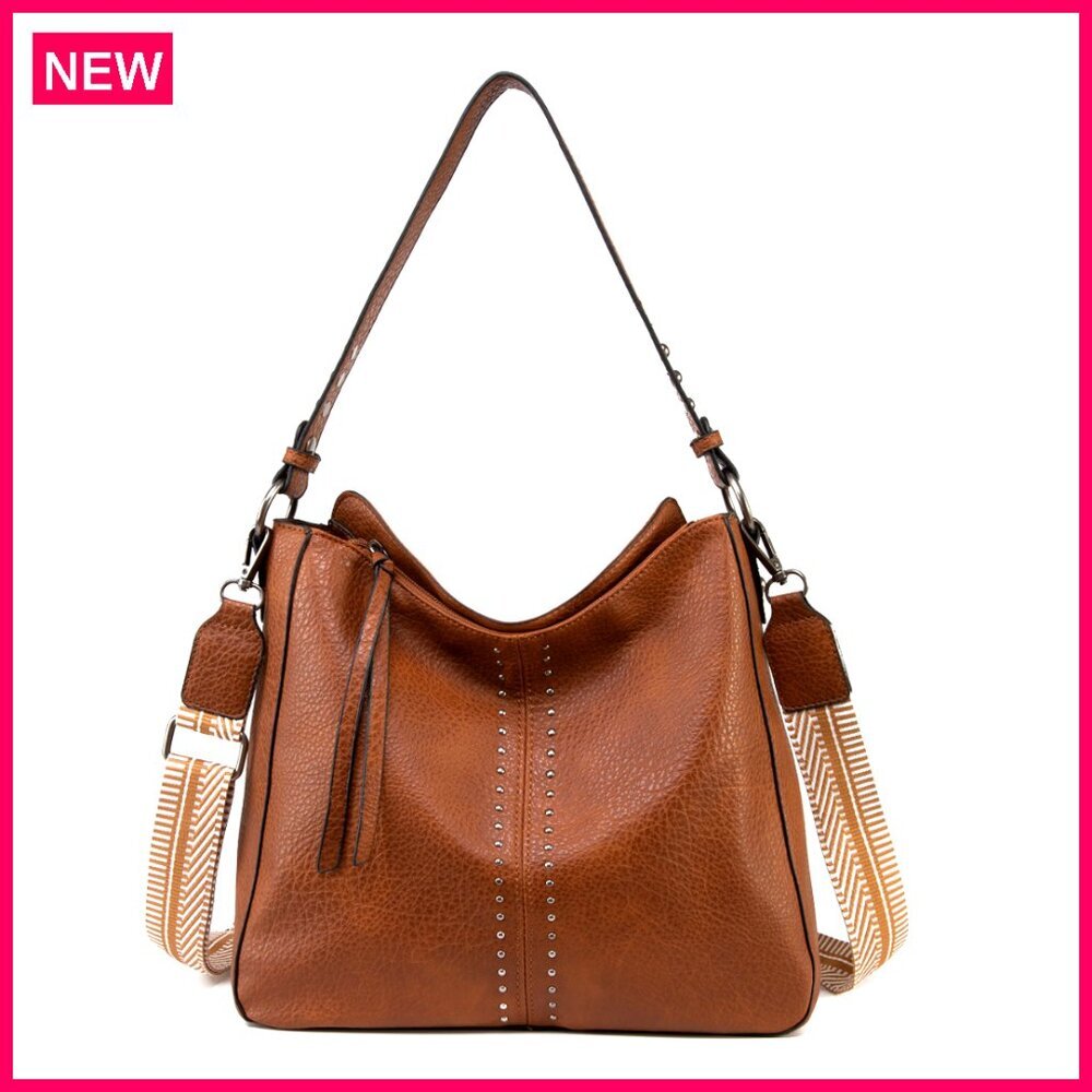 Medium Vegan Leather Hobo Bag with Adjustable Strap, Large Capacity